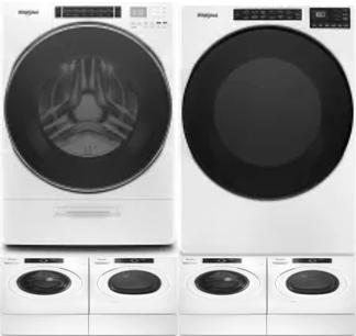 Side by Side Washer & Dryer Set on Pedestals