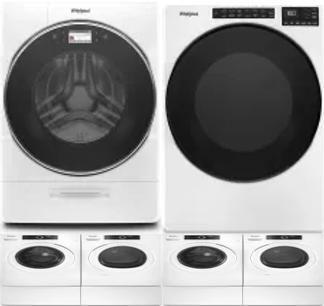 Side by Side Washer & Dryer Set on Pedestals