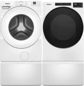 Side by Side Washer & Dryer Set on Pedestals