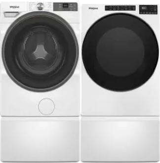 Side by Side Washer & Dryer Set on Pedestals