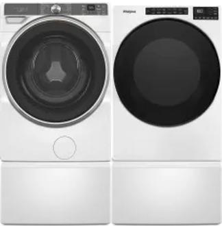 Side by Side Washer & Dryer Set on Pedestals