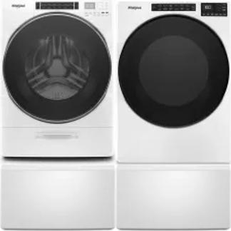 Side by Side Washer & Dryer Set on Pedestals