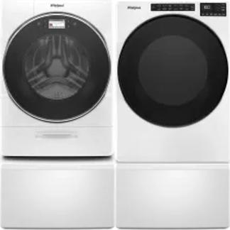 Side by Side Washer & Dryer Set on Pedestals