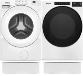 Side by Side Washer & Dryer Set on Pedestals
