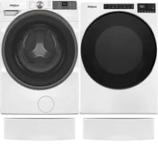 Side by Side Washer & Dryer Set on Pedestals