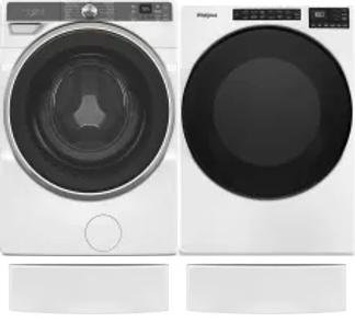Side by Side Washer & Dryer Set on Pedestals