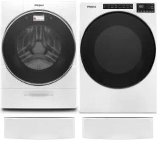 Side by Side Washer & Dryer Set on Pedestals