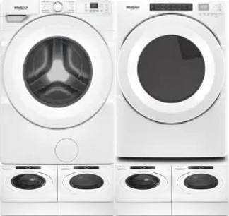 Side by Side Washer & Dryer Set on Pedestals