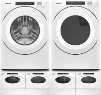 Side by Side Washer & Dryer Set on Pedestals