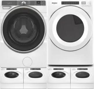 Side by Side Washer & Dryer Set on Pedestals