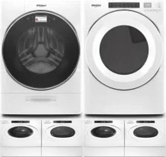 Side by Side Washer & Dryer Set on Pedestals