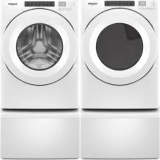 Side by Side Washer & Dryer Set on Pedestals