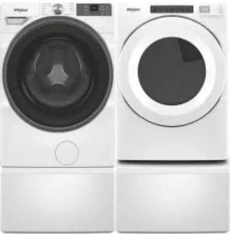 Side by Side Washer & Dryer Set on Pedestals