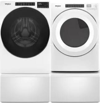 Side by Side Washer & Dryer Set on Pedestals