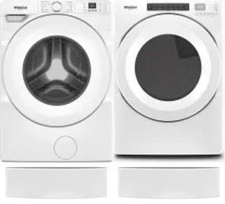 Side by Side Washer & Dryer Set on Pedestals