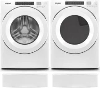 Side by Side Washer & Dryer Set on Pedestals