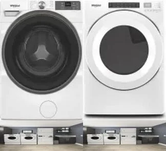 Side by Side Washer & Dryer Set on Pedestals
