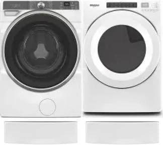 Side by Side Washer & Dryer Set on Pedestals