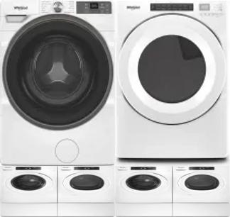 Side by Side Washer & Dryer Set on Pedestals