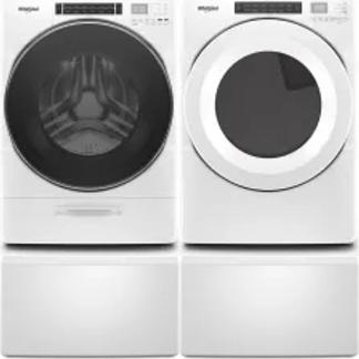 Side by Side Washer & Dryer Set on Pedestals