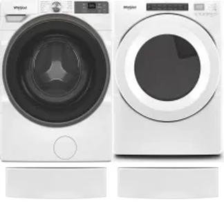 Side by Side Washer & Dryer Set on Pedestals