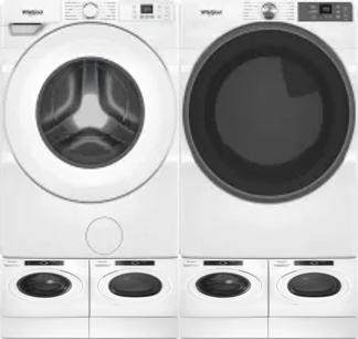 Side by Side Washer & Dryer Set on Pedestals