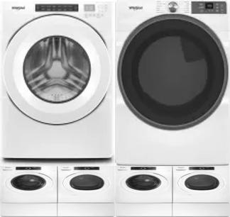 Side by Side Washer & Dryer Set on Pedestals