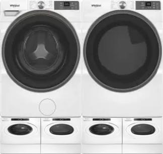 Side by Side Washer & Dryer Set on Pedestals
