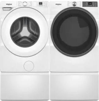 Side by Side Washer & Dryer Set on Pedestals