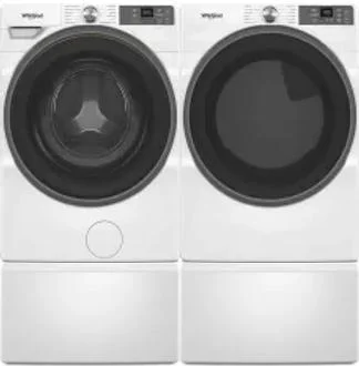 Side by Side Washer & Dryer Set on Pedestals