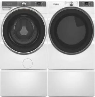 Side by Side Washer & Dryer Set on Pedestals