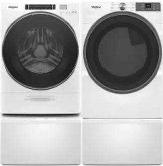 Side by Side Washer & Dryer Set on Pedestals