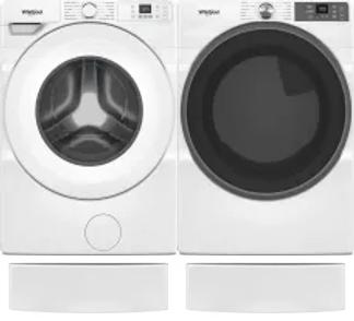 Side by Side Washer & Dryer Set on Pedestals