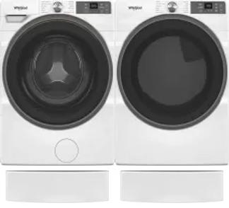 Side by Side Washer & Dryer Set on Pedestals