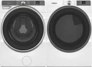 Side by Side Washer & Dryer Set on Pedestals