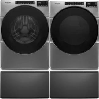 Side by Side Washer & Dryer Set on Pedestals