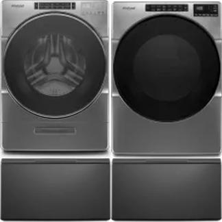 Side by Side Washer & Dryer Set on Pedestals