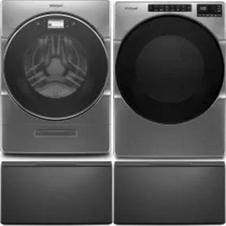 Side by Side Washer & Dryer Set on Pedestals