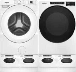Side by Side Washer & Dryer Set on Pedestals