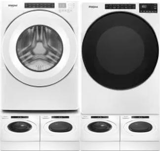 Side by Side Washer & Dryer Set on Pedestals