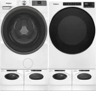 Side by Side Washer & Dryer Set on Pedestals