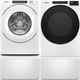 Side by Side Washer & Dryer Set on Pedestals