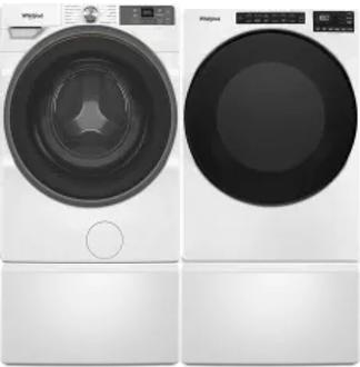 Side by Side Washer & Dryer Set on Pedestals