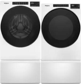 Side by Side Washer & Dryer Set on Pedestals
