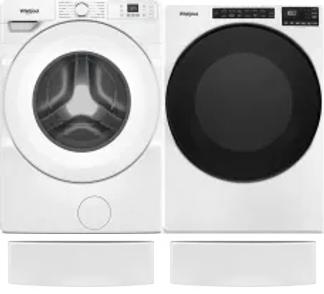 Side by Side Washer & Dryer Set on Pedestals