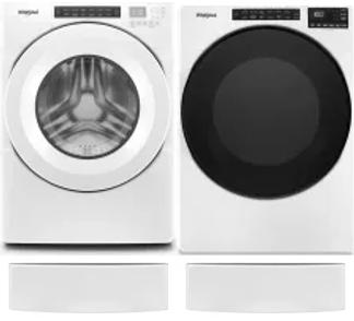 Side by Side Washer & Dryer Set on Pedestals