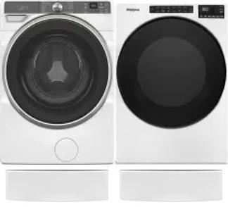 Side by Side Washer & Dryer Set on Pedestals