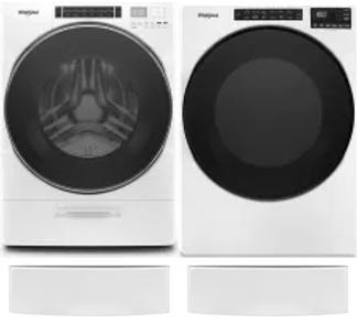 Side by Side Washer & Dryer Set on Pedestals
