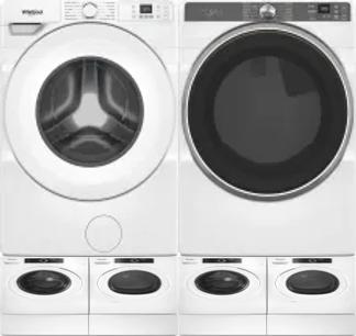 Side by Side Washer & Dryer Set on Pedestals