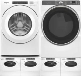 Side by Side Washer & Dryer Set on Pedestals